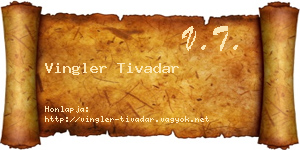 Vingler Tivadar névjegykártya